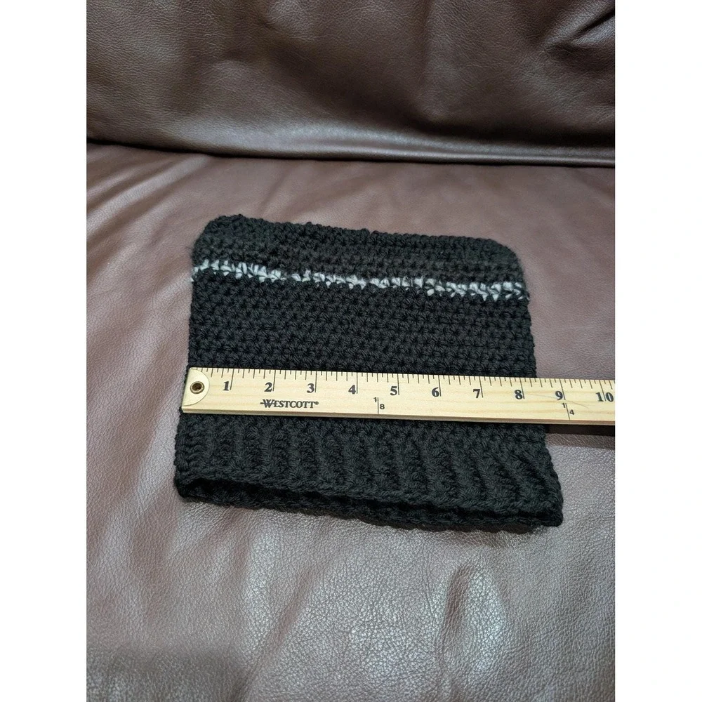 Handmade Crochet Knit Cat Ear Beanie Hat Cottage Y2K Goth Emo Punk Whimsigoth